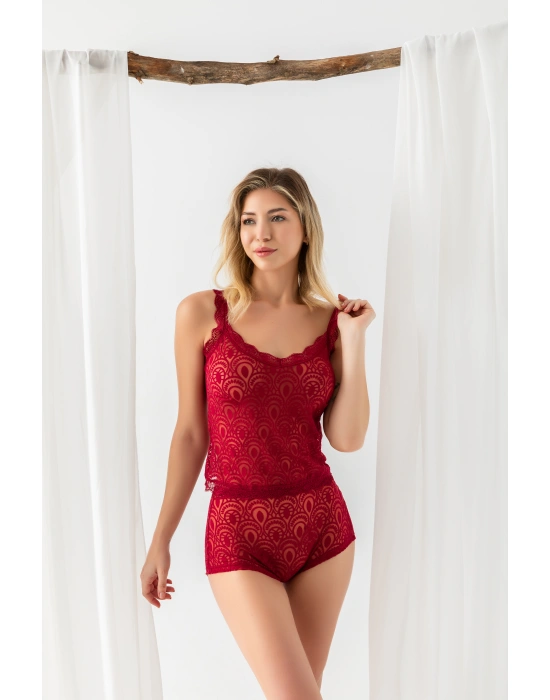 Transparan Atlet & Boxer Takım -BORDO