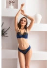 Balenli Kapsız Sütyen ve Slip Külot Takım Lacivert