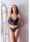 Dantelli Hafif Destekli Bralet ve String Takım Lacivert