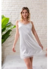 Gelin Set Saten Mini Askılı Gecelik ve String Takım Ekru