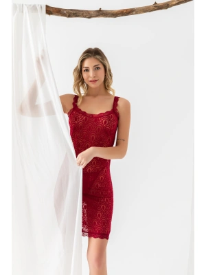 Transparan Babydoll String Takım - BORDO