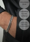 Küba Zincir Kalın Model Çelik Zincir Bileklik | Karma Serisi