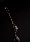 70cm | Ametist Doğal Taşlı Gold Çelik Bel Takısı | Miracle Serisi