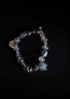 Ametist Kristal Kuvars ve Akik Doğal Taşlı Çocuk Çelik Bileklik -Sevgili Takı Koleksiyonu