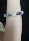 Ametist ve Pembe Kuvars Doğal Taşlı Bileklik -Ida Serisi
