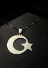 Ay Yıldızlı Çelik Zincir Kolye | Ata Koleksiyonu