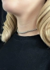 Köşeli Model Choker Çelik Zincir Kolye -Choker Serisi