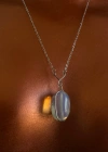 Opal Doğal Taşlı Çelik Kolye | Spiritüel Serisi