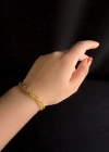Paperclip -Gurmet Model İki Zincirli Gold Çelik Bileklik | Sevgili Takı Koleksiyonu