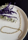 Paperclip Kabartma Choker Gold Çelik Zincir Kolye | Choker Serisi