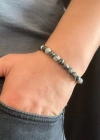 Siyah Beyaz Jasper Doğal Taşlı Bileklik | Sonbahar Serisi