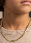 Yassı Model Snake Yılan Gold Çelik Zincir Çocuk Kolye -Kuzey Serisi