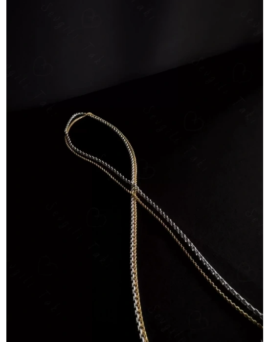 60cm | İki Zincirli Bel Takısı | Sevgili Takı Koleksiyonu