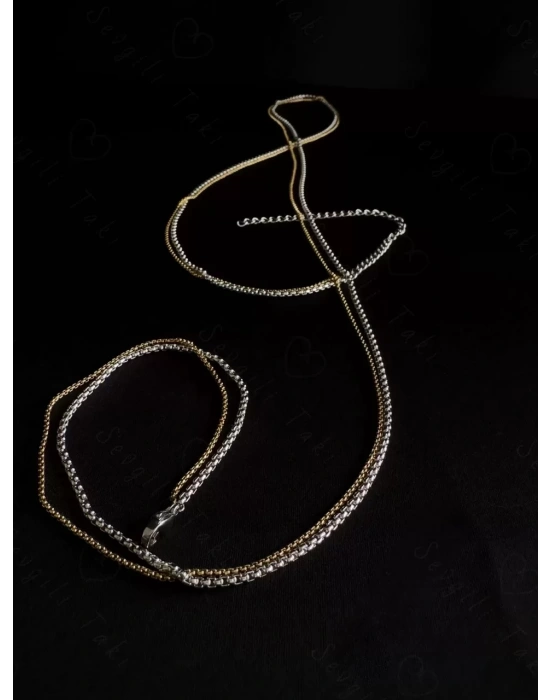 60cm | İki Zincirli Bel Takısı | Sevgili Takı Koleksiyonu