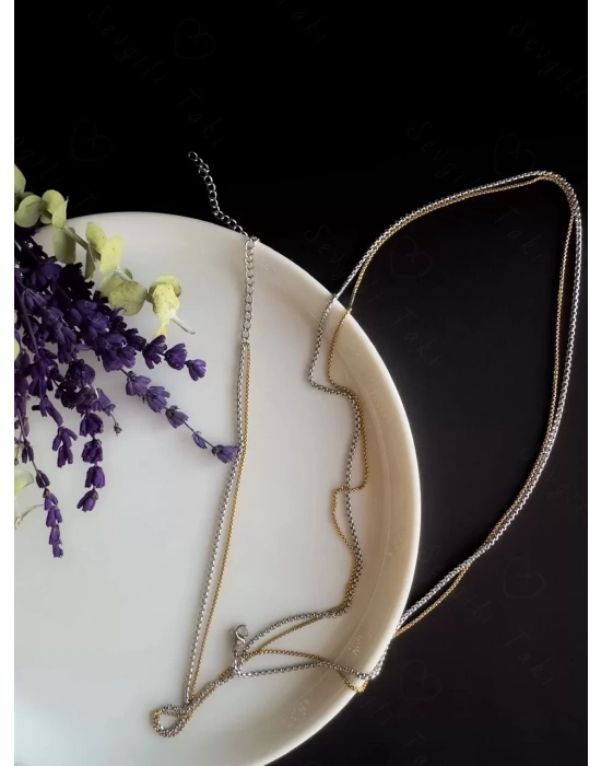 60cm | İki Zincirli Bel Takısı | Sevgili Takı Koleksiyonu