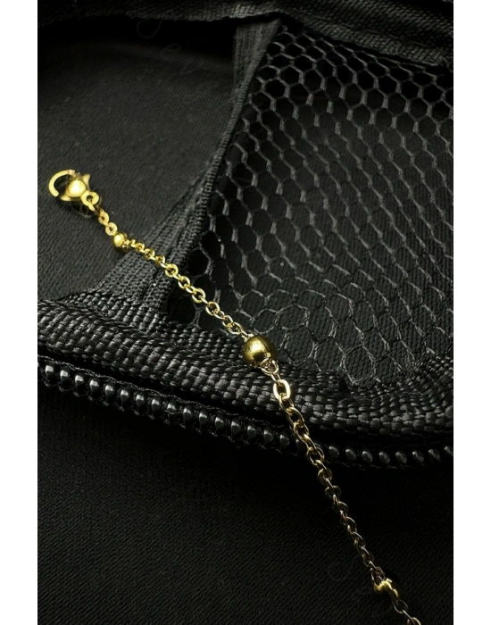 Gold Renk Toplu Zincir Halhal | Çelik Halhal | 1+ Serisi