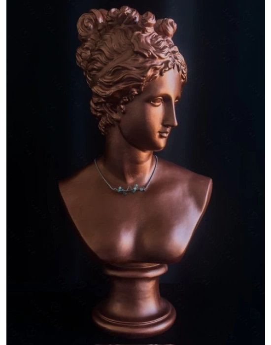 Akik Doğal Taşlı Çelik Kolye - Vega Serisi