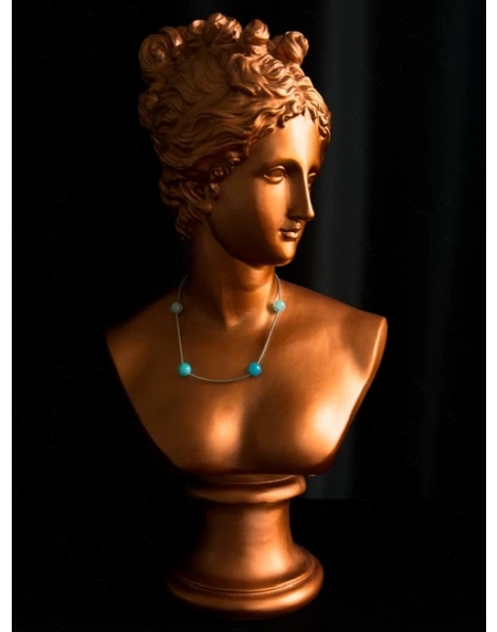 Akik Doğal Taşlı Çelik Kolye -Sevgili Takı Koleksiyonu