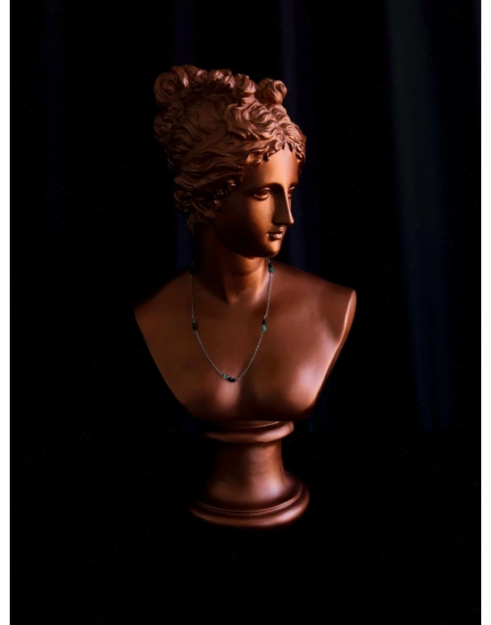 Akik Doğal Taşlı Çelik Kolye | Spiritüel Seri