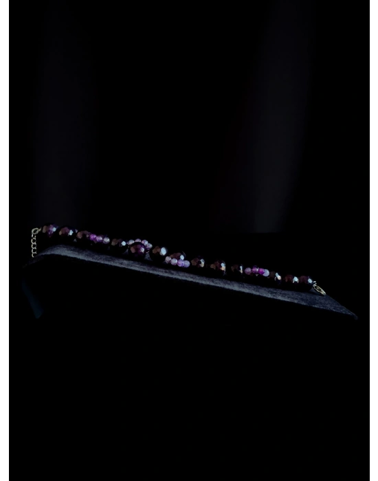 Akik Doğal Taşlı Örgülü Çelik Bileklik | Sonbahar Serisi