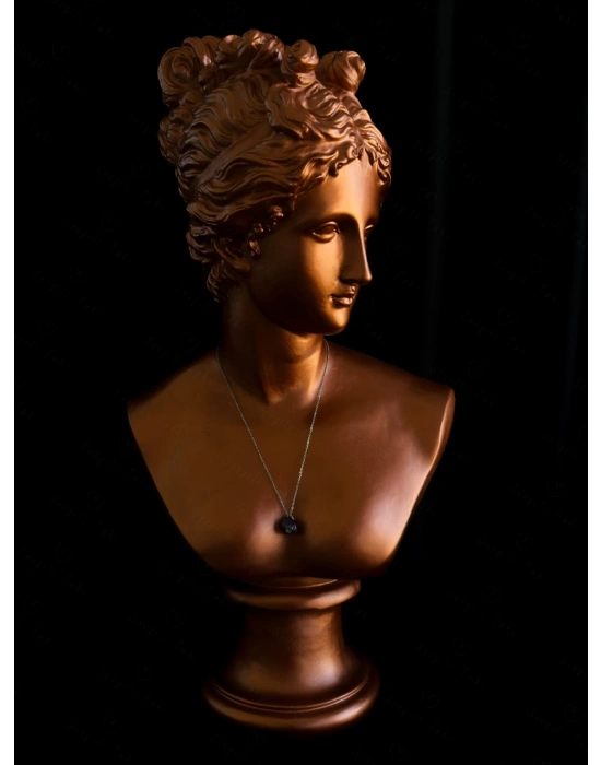 Ametist Doğal Taşlı Çelik Kolye | Sevgili Takı Koleksiyonu