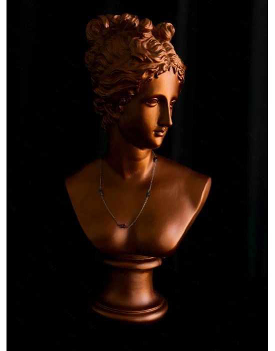 Ametist Doğal Taşlı Çelik Kolye | Sevgili Takı Koleksiyonu