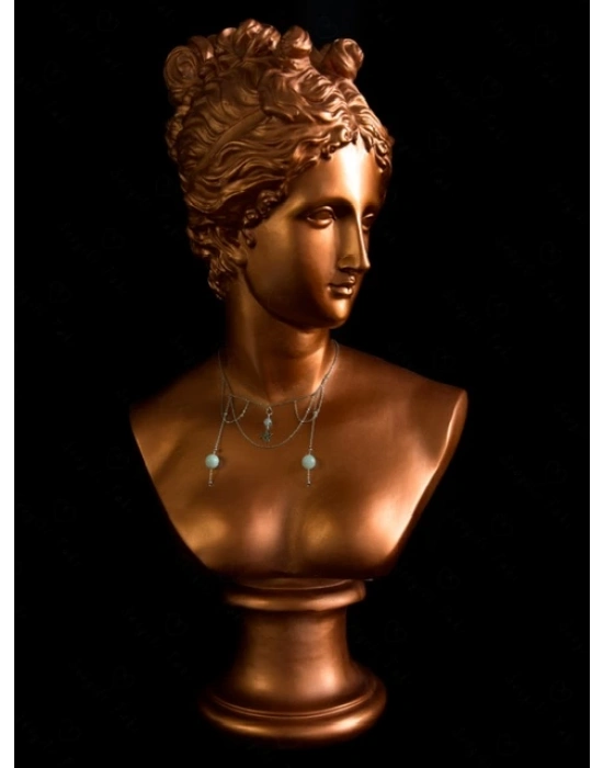 Aquamarin Doğal Taşlı Çocuk Çelik Kolye -Deniz Serisi