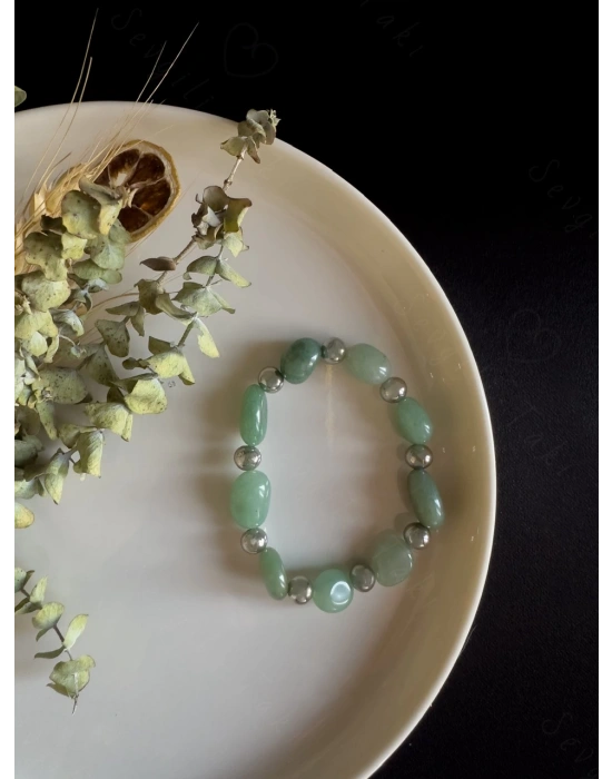 Aventurin Doğal Taşlı Bileklik -777 Serisi