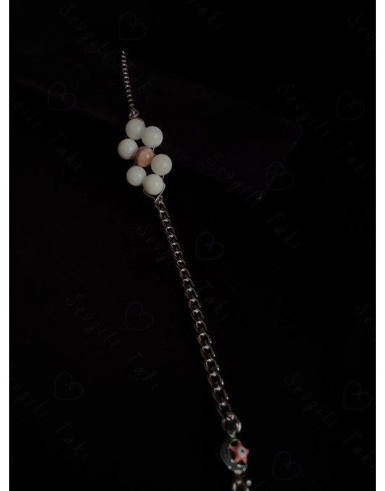 Ay ve Güneş Doğal Taşlı Çelik Bileklik -Denge Serisi