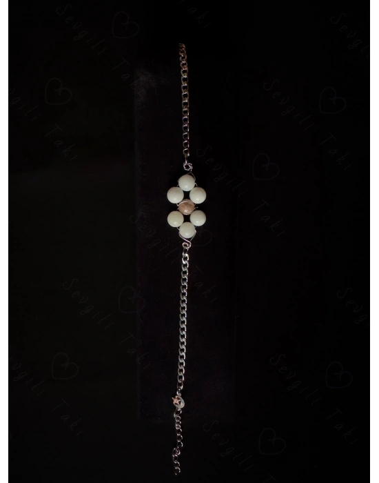 Ay ve Güneş Doğal Taşlı Çelik Bileklik -Denge Serisi