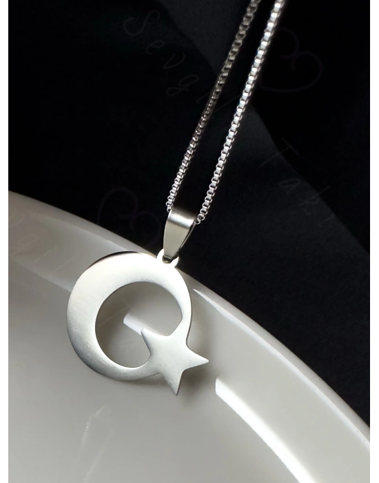 Ay Yıldızlı Çelik Zincir Kolye | Ata Koleksiyonu