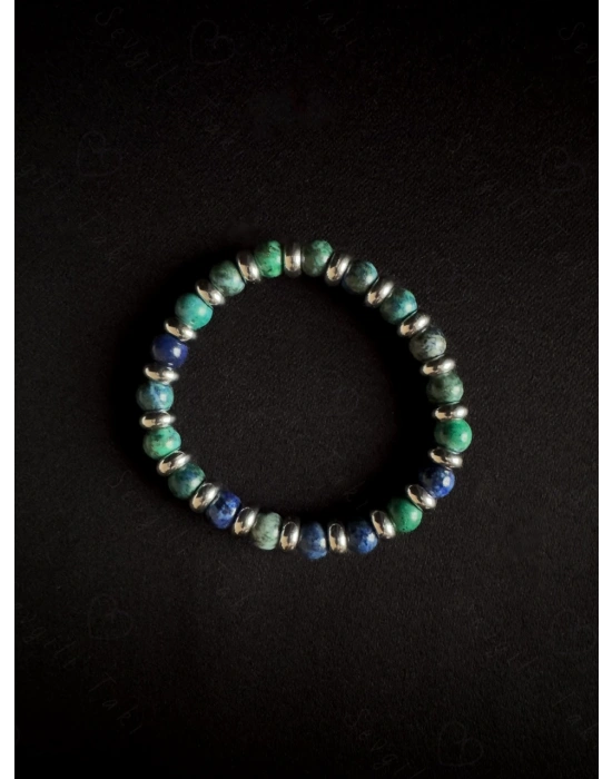 Azurit Doğal Taşlı Bileklik - Sevgili Takı Koleksiyonu