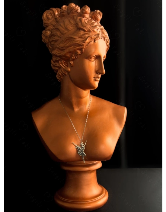 Balerin Charmlı Silver Çelik Kolye | Sevgili Takı Koleksiyonu