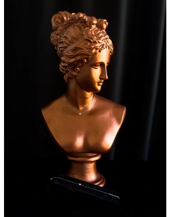 Beyaz Papatya Charmlı Çelik Kolye ve Bileklik Takımı | Mutluluk Serisi