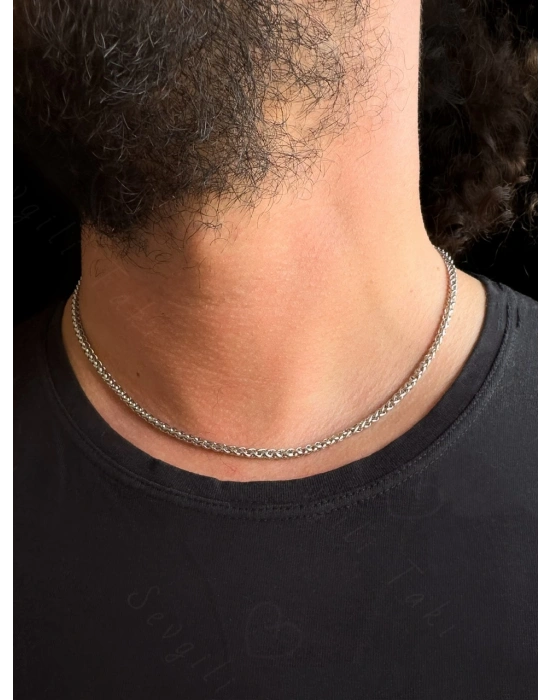 Burgu Halat Model Çelik Zincir Kolye | Kuzey Serisi