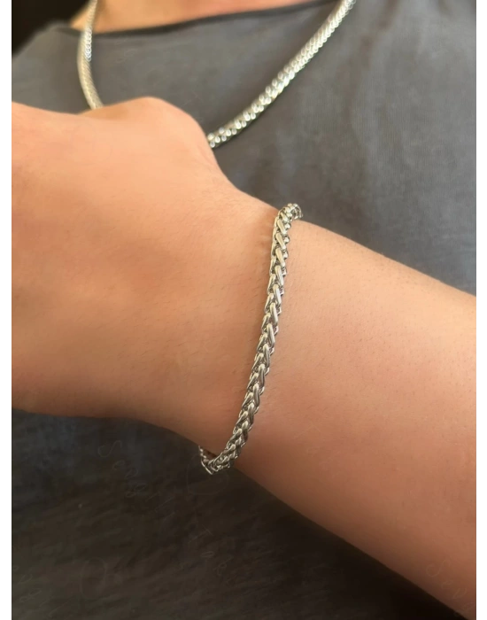 Burgu Model Çelik Zincir Bileklik | Sirius Serisi