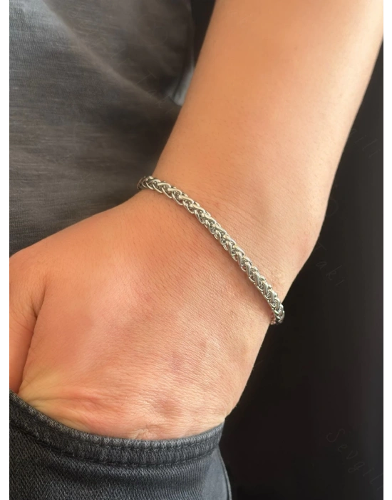 Burgu Model Çelik Zincir Bileklik | Sirius Serisi