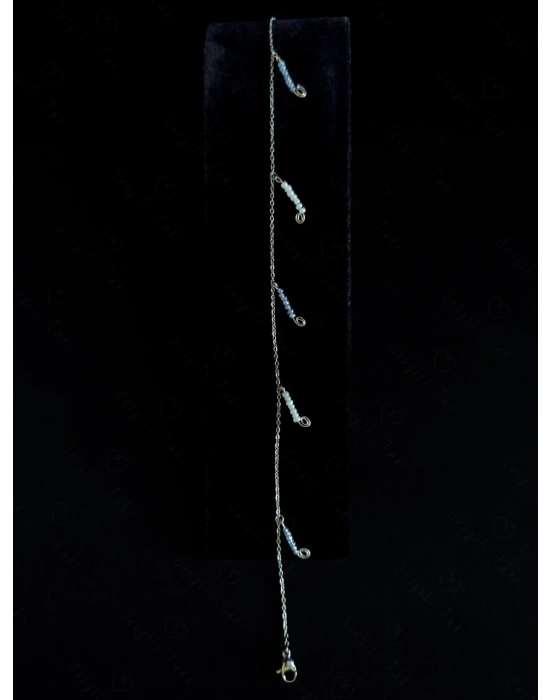 Cam Boncuklu Çelik Halhal | Sonbahar Serisi