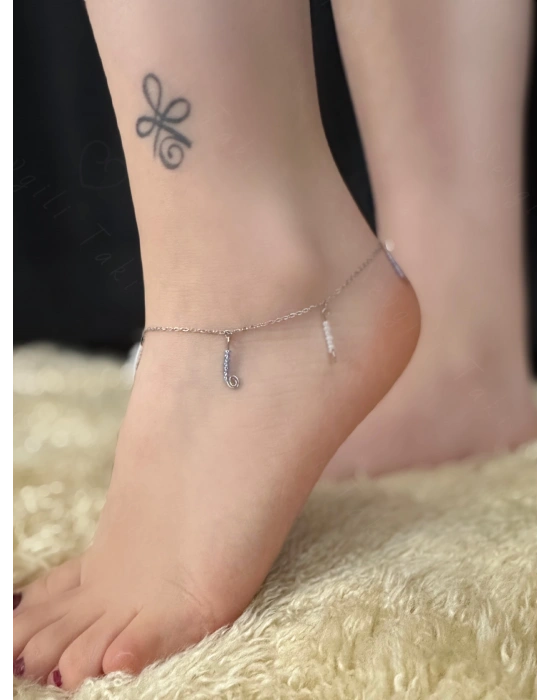 Cam Boncuklu Çelik Halhal | Sonbahar Serisi