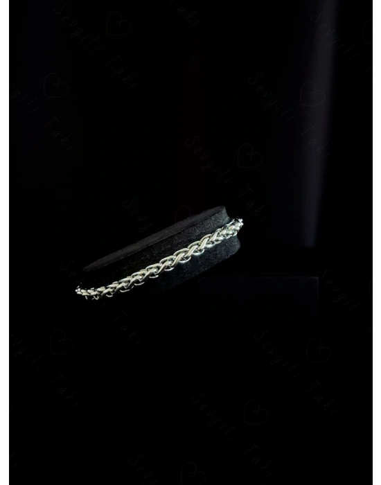 Burgu Model Çelik Zincir Bileklik | Karma Serisi