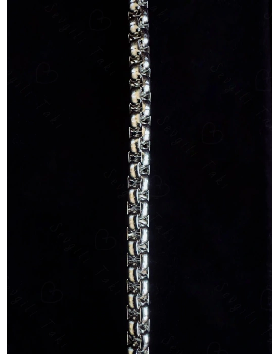 Köşeli Çelik Zincir Bileklik | Kuzey Serisi