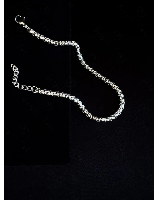 Köşeli Çelik Zincir Bileklik | Kuzey Serisi