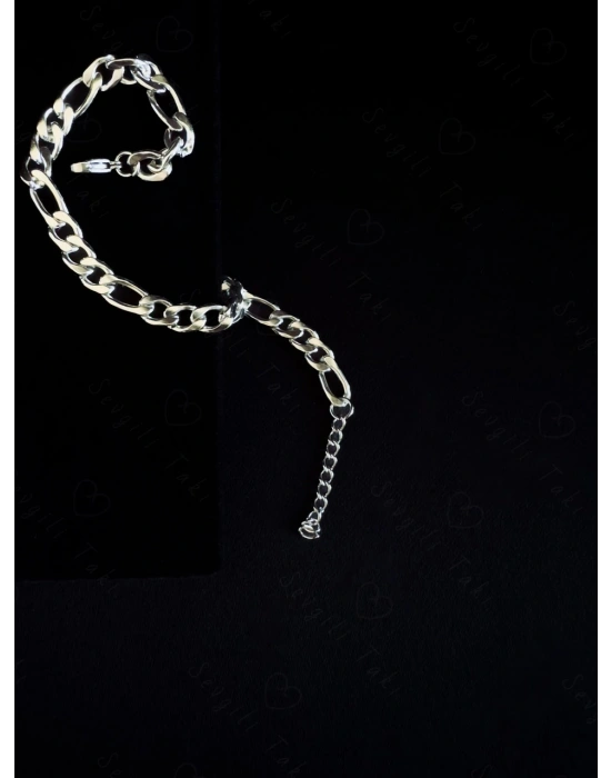 Figaro Model Yassı Çelik Zincir Bileklik | Vega Serisi