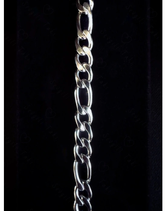 Figaro Model Yassı Çelik Zincir Bileklik | Vega Serisi