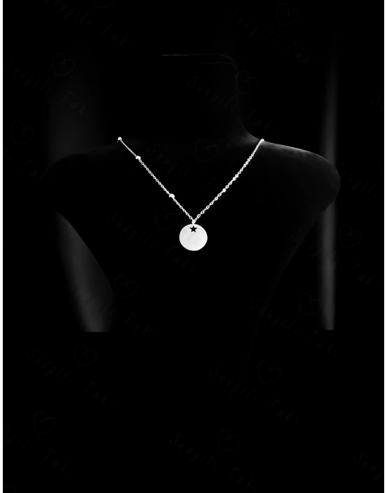 Oval Charmlı Çelik Kolye | Ege Serisi