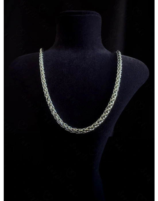 Burgu Model Çelik Zincir Kolye | Karma Serisi