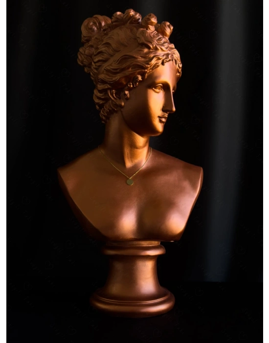 Oval Charmlı Gold Çelik Kolye -Karma Serisi