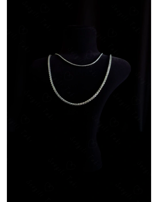 İki Zincirli Çelik Kolye | Nazar Serisi