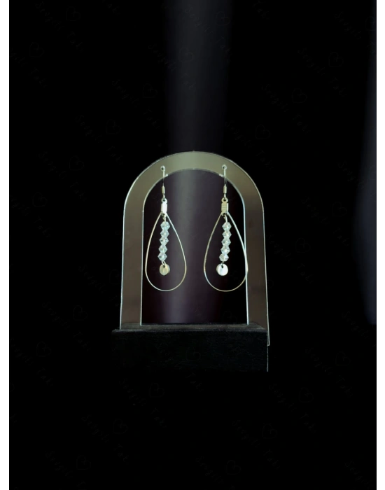 Şeffaf Boncuklu Çelik Küpe -Sevgili Takı Koleksiyonu