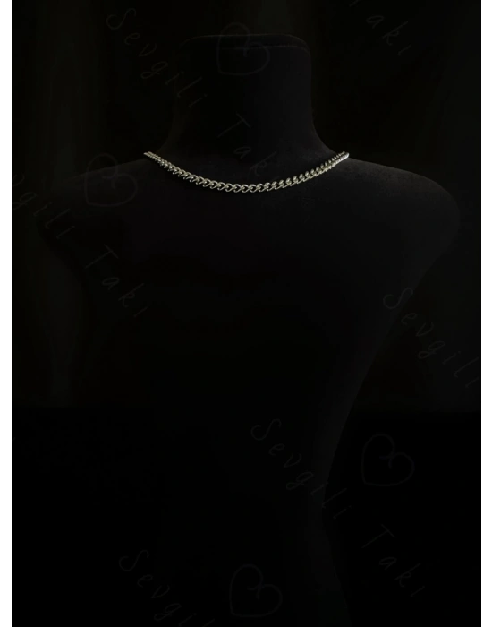 İnce Gurmet Model Choker Çelik Zincir Kolye-Choker Serisi